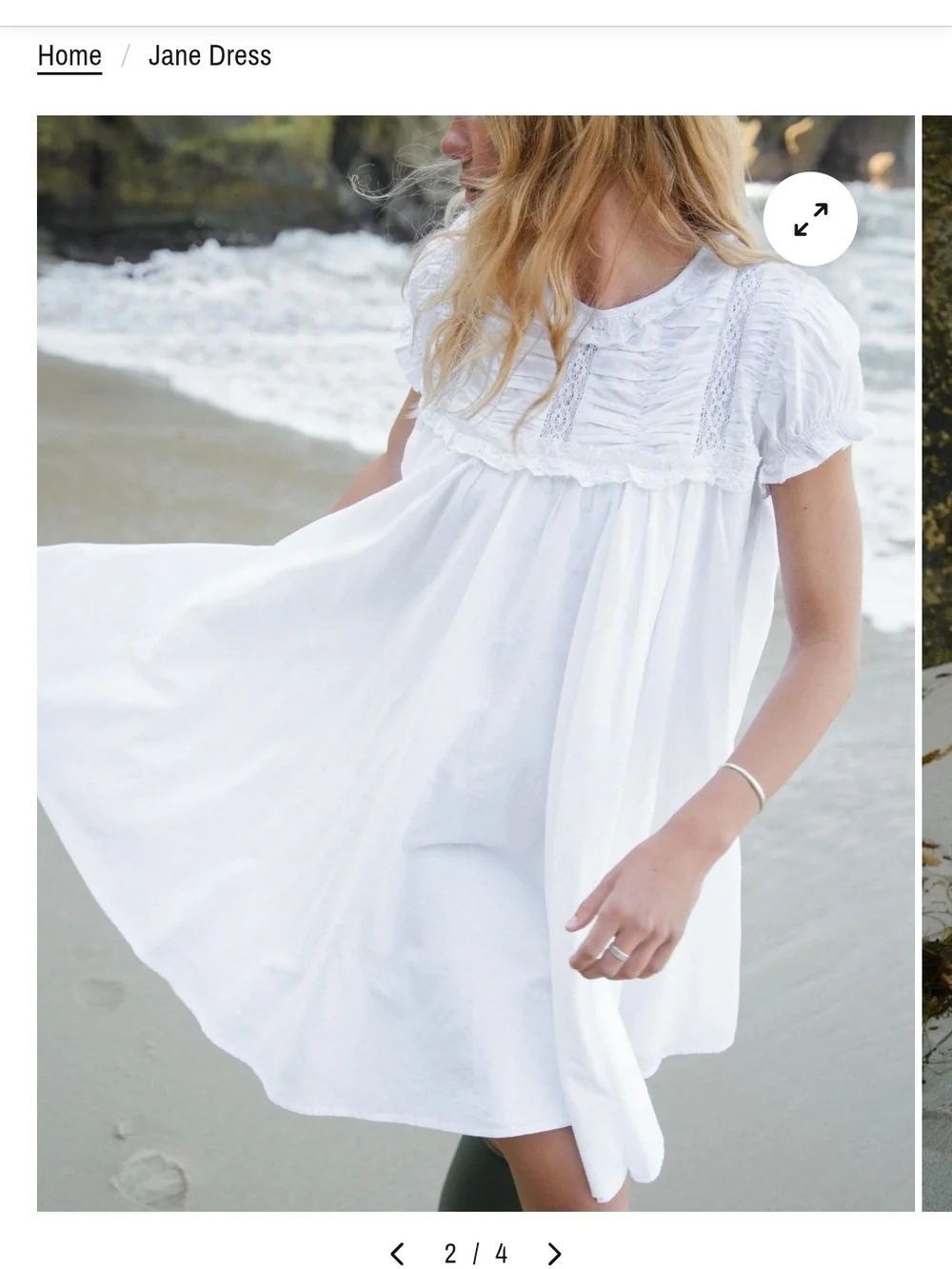 Sonderhaus Jane Dress: White Ruffled Short Sleeve Babydoll Dress